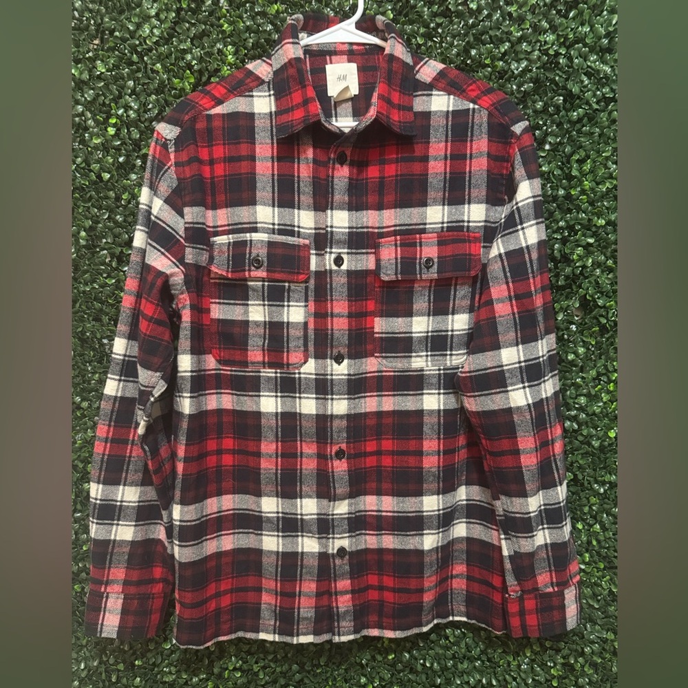 🔥5/$30🔥H&M MEN'S PLAID FLANNEL BUTTON DOWN SHIRT